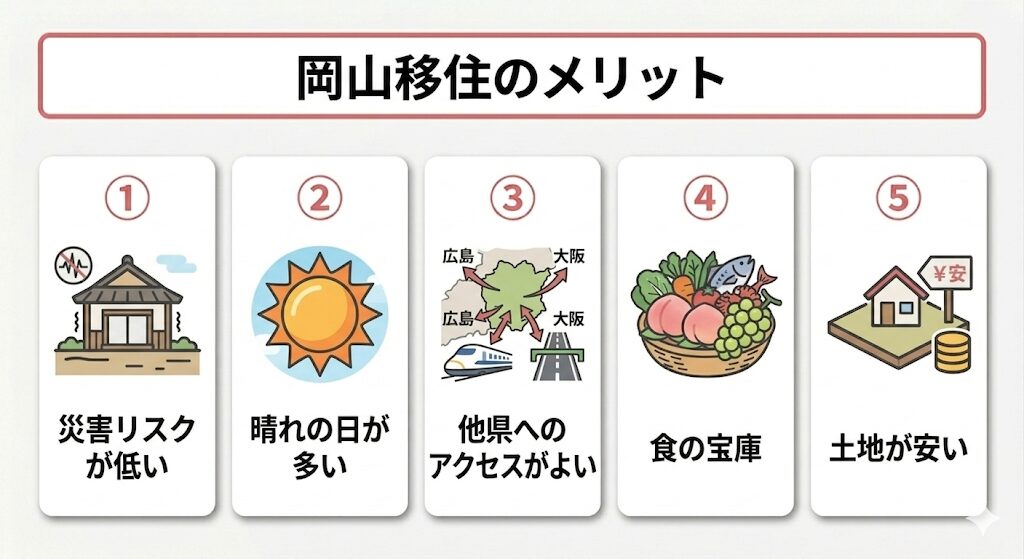 ◆岡山移住のメリットの概要図