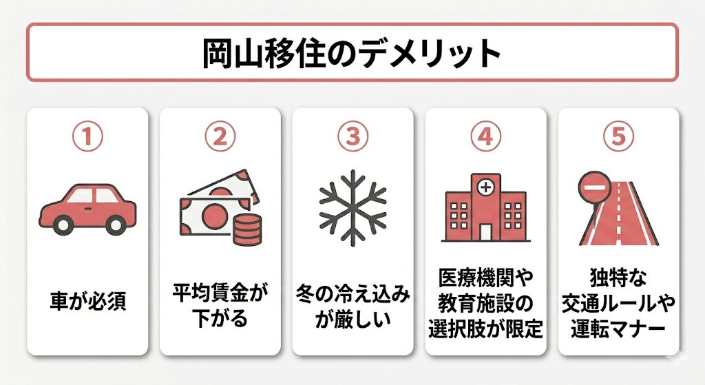 ◆岡山移住のデメリットの概要図